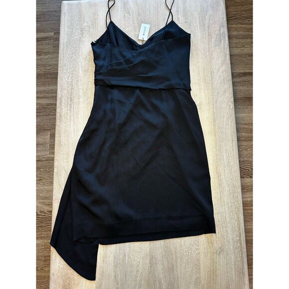 MILLY NWT Cindy Dress Silk Blend Black Size 6 Mini Sleeveless LBD - Picture 4 of 6